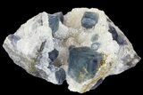 Multicolored Fluorite Crystals on Quartz - China #149748-2